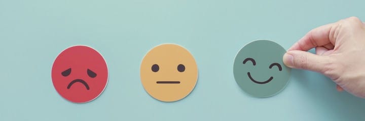 sad indifferent happy faces