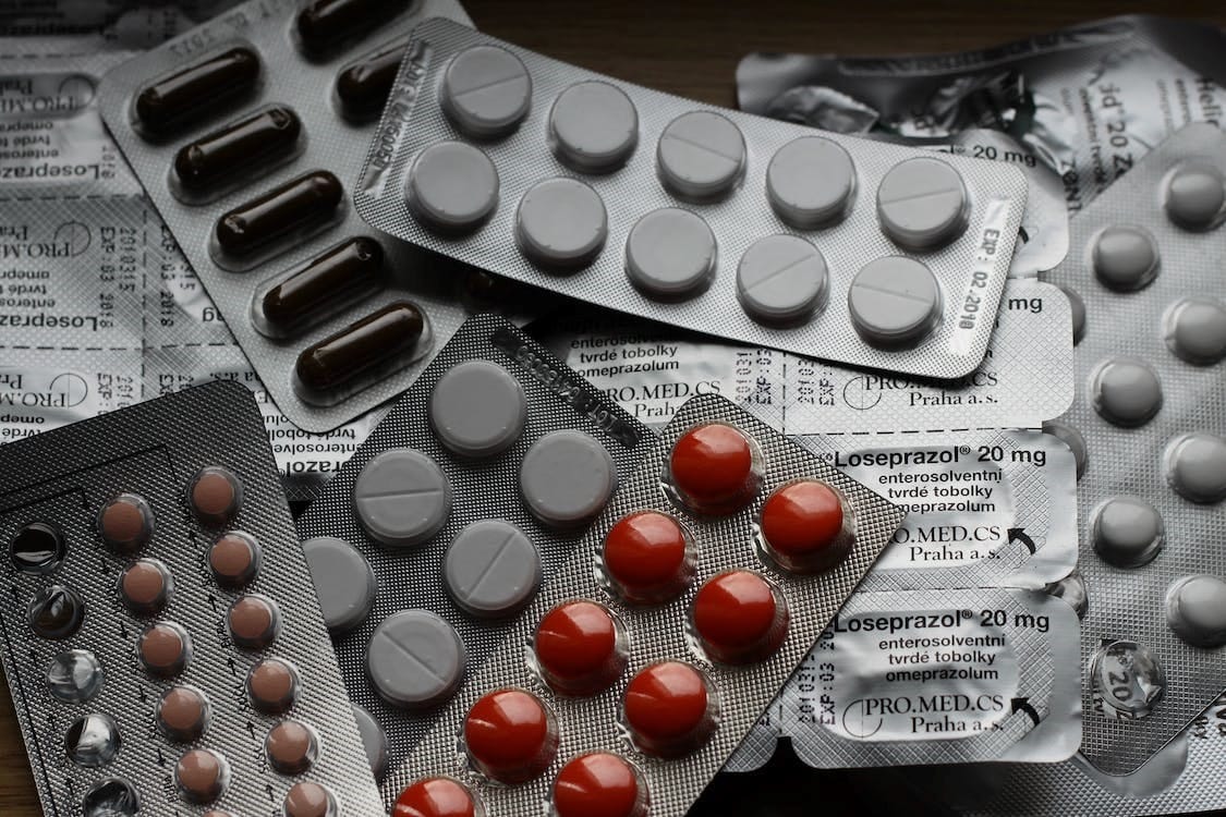 Different packages of pills