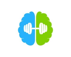 2 part brain green blue with a dumbbell inside
