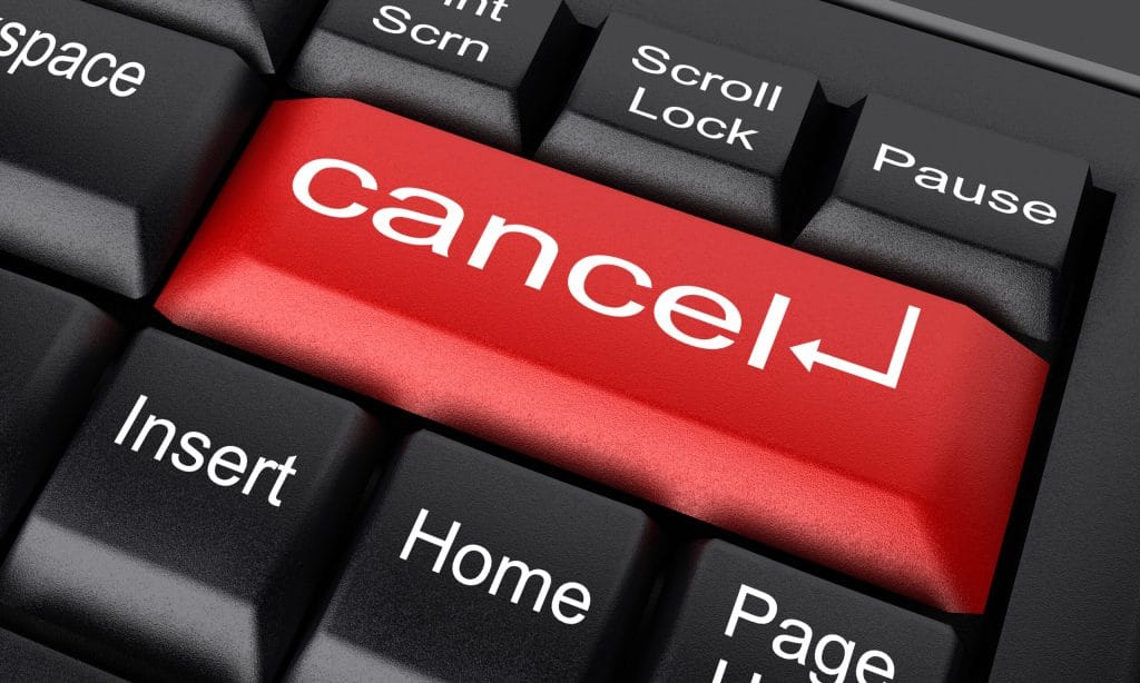 red cancel key on computer keyboard, thanks Vecteezy.com