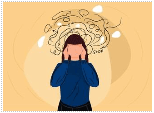 Woman with too much going on in her head